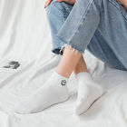 Wholesale Good Quality New Style Embroidery Smile Face Cute Cotton Knitted Women Ankle Socks